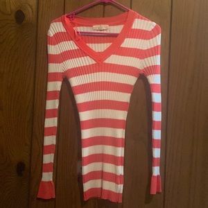 Pink and white striped sweater pink republic